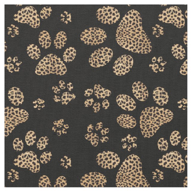 Tissu Empreintes de pattes de Leopard Spot (Fermer)
