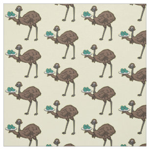 Tissu Emu avec dessin animé d'oeufs