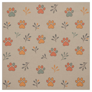 Tissu en coton à empreinte de patte inspiré de l'a