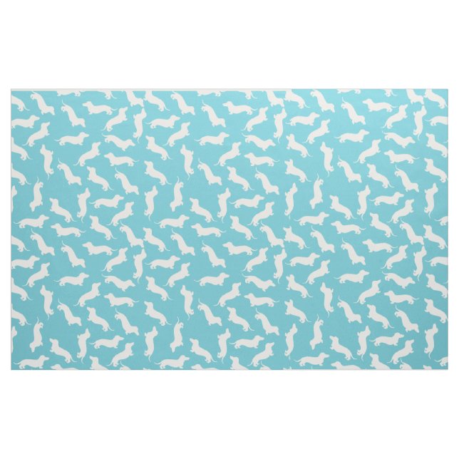 Tissu en coton bleu et blanc Dachshund (Yard)