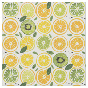 Tissu en coton Citrus Kiwi Été Tropical