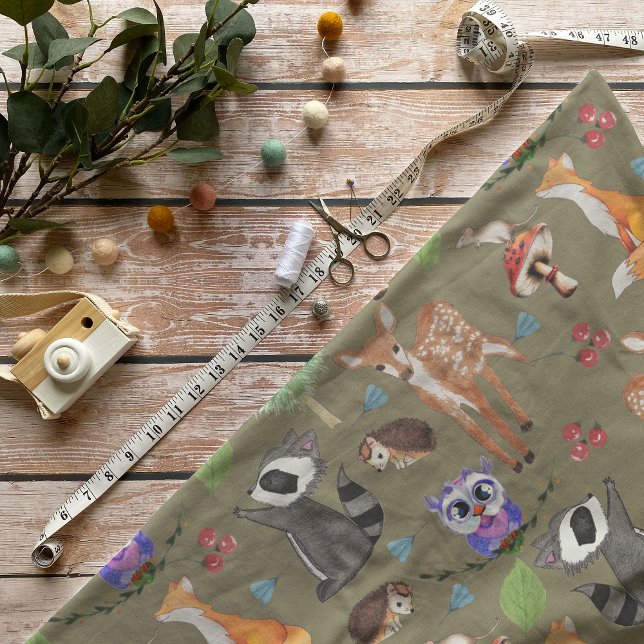 Tissu en coton Créatures de la forêt (largeur 142  (Créateur téléchargé)