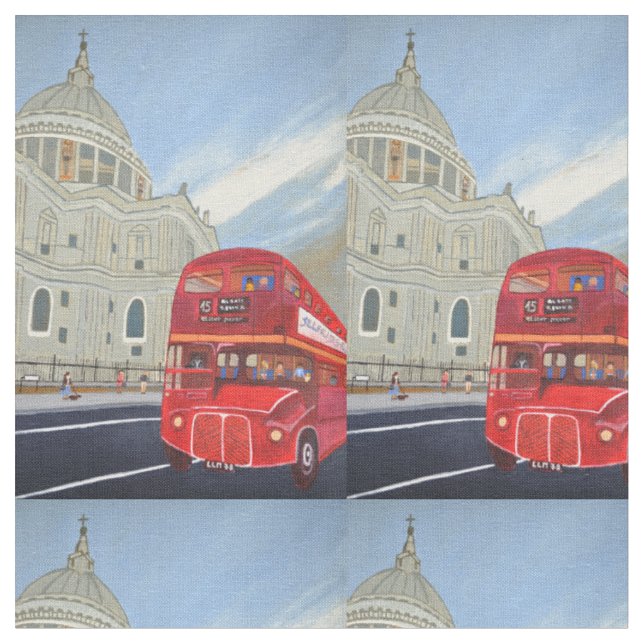 tissu en coton London Red Bus (Fermer)