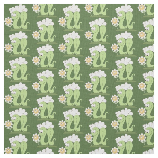 Tissu en coton motif de vers de pouces (Échantillon)