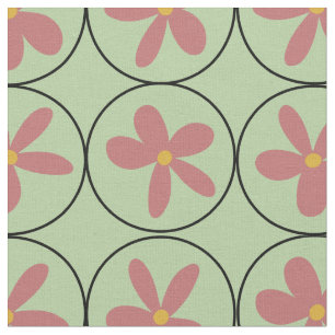 Tissu en coton peigné à carreaux floraux rétro men