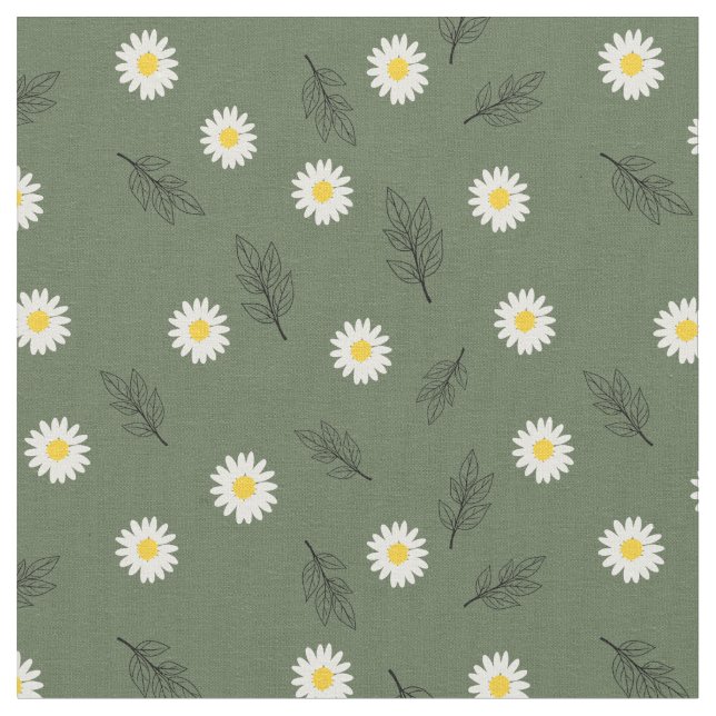 Tissu en coton peigné à motif éparpillé de pâquere (Fermer)