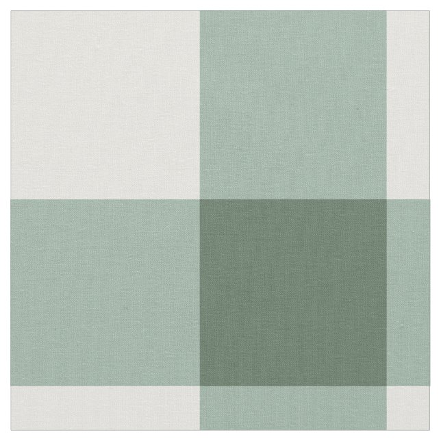Tissu en coton peigné gingham classique sage (Fermer)