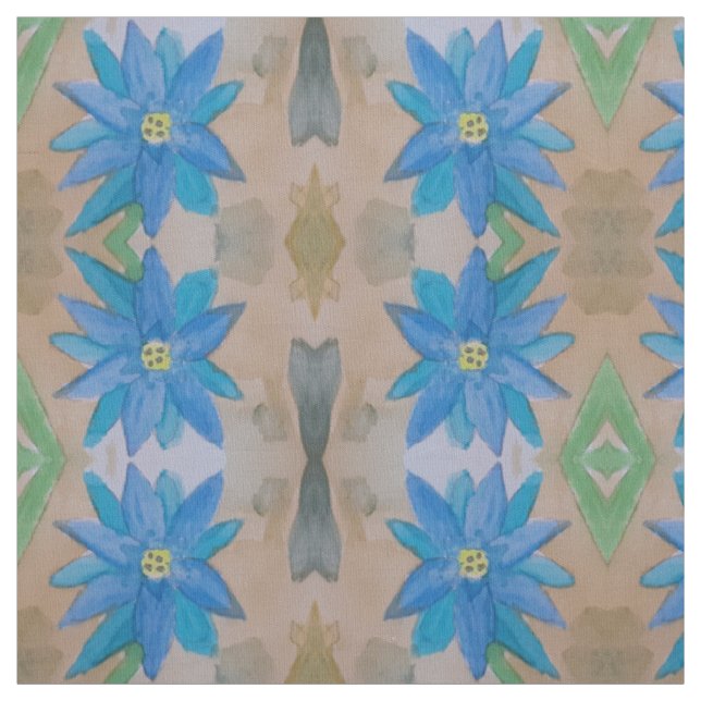 Tissu en coton Pima Fleur Bleue (Échantillon)