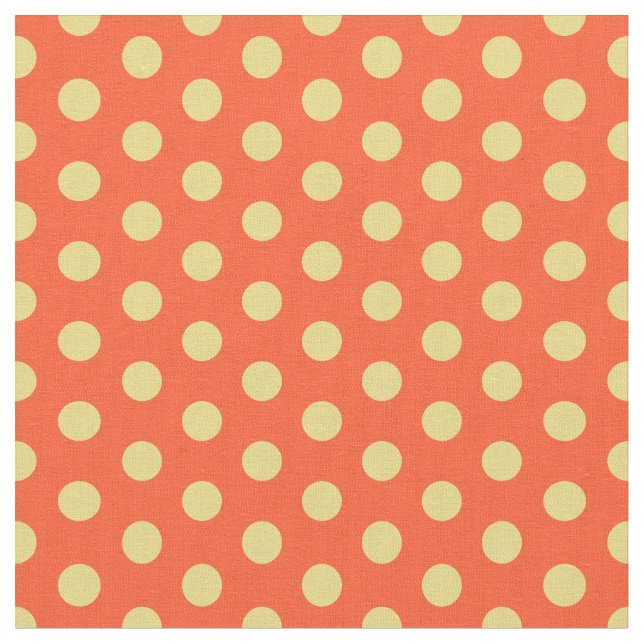 Tissu en coton Polka Jaune Orange par le triage (Fermer)