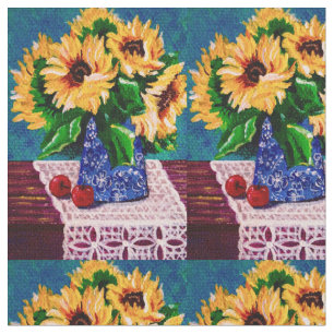 Tissu en dentelle et tournesol en été