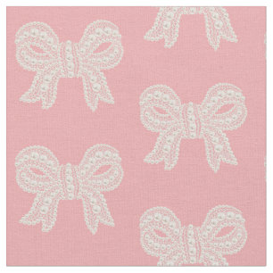 Tissu en dentelle rose et blanche