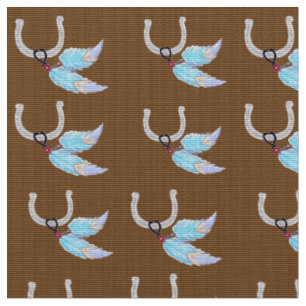 Tissu en fer à cheval en plumes bleues