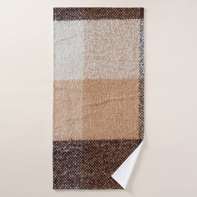 Tissu en laine Brown à damiers plaid. tartan  (Serviette de bain)