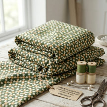 Tissu en polyester à motif floral abstrait vert mo