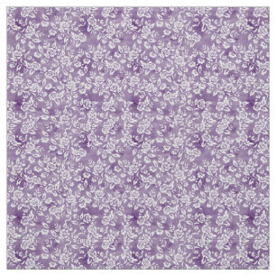 Tissu En vichy florale violet de lavande