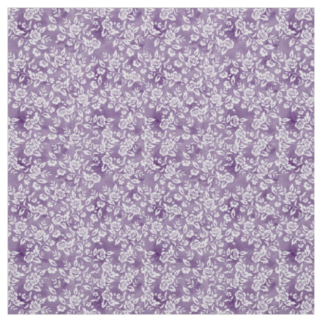 Tissu En vichy florale violet de lavande (Échantillon)