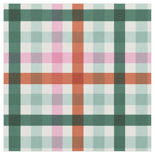 Tissu En vichy moderne Noël Vert et Rouge (Fermer)