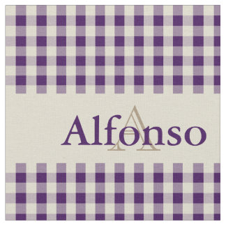 Tissu en vichy Vérifier Motif Monogramme Grappe violet b