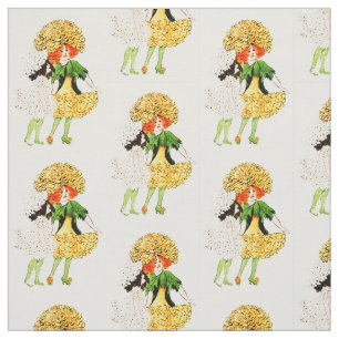 TISSU ENFANT DE FLEUR - MOTIF FÉERIQUE FLORAL DE SOUCI