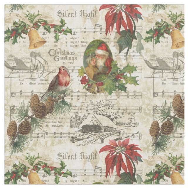 Tissu Ephémère de Noël Vintage or rustique (Fermer)