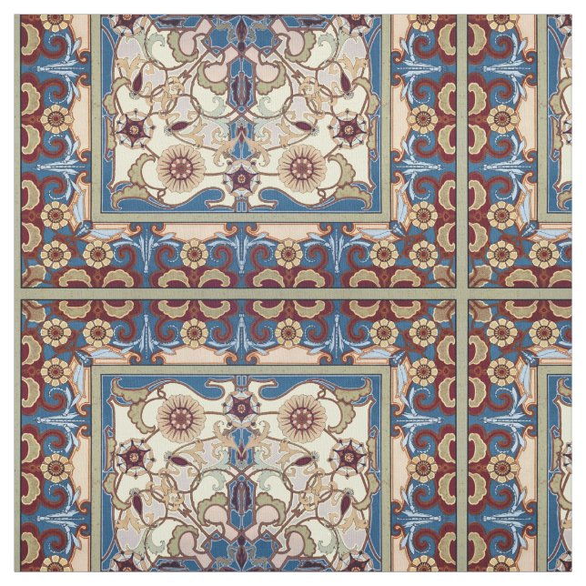 Tissu Époque victorienne Art Nouveau Dragonfly Floral Mo (Échantillon)