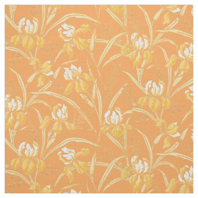 Tissu Époque victorienne Art Nouveau Iris Motif Floral (Échantillon)