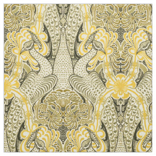 Tissu Époque victorienne Art Nouveau Peacocks & Honeysuc