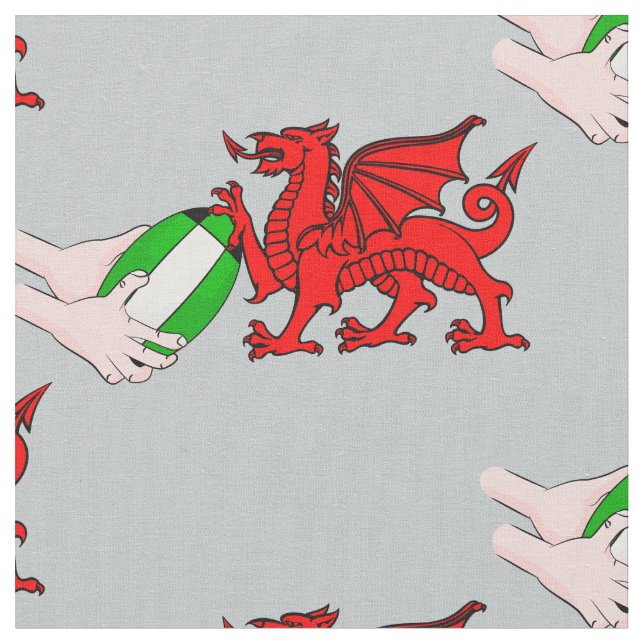 Tissu Équipe De Pays De Galles De Rugby Dragon (Fermer)