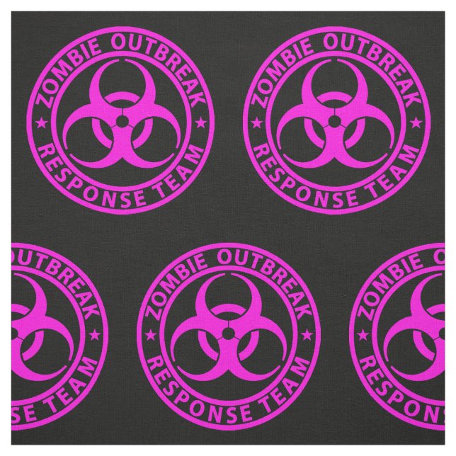 Tissu Équipe de réponse à l'épidémie de zombies rose néo (Échantillon)