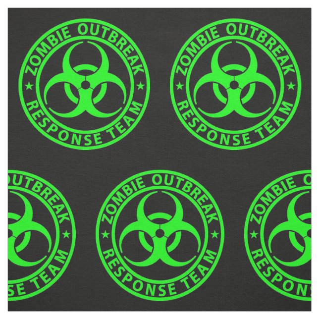 Tissu Équipe de réponse à une épidémie de zombies vert n (Échantillon)