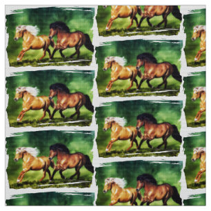 Tissu Équipe de rêve - Chevaux islandais