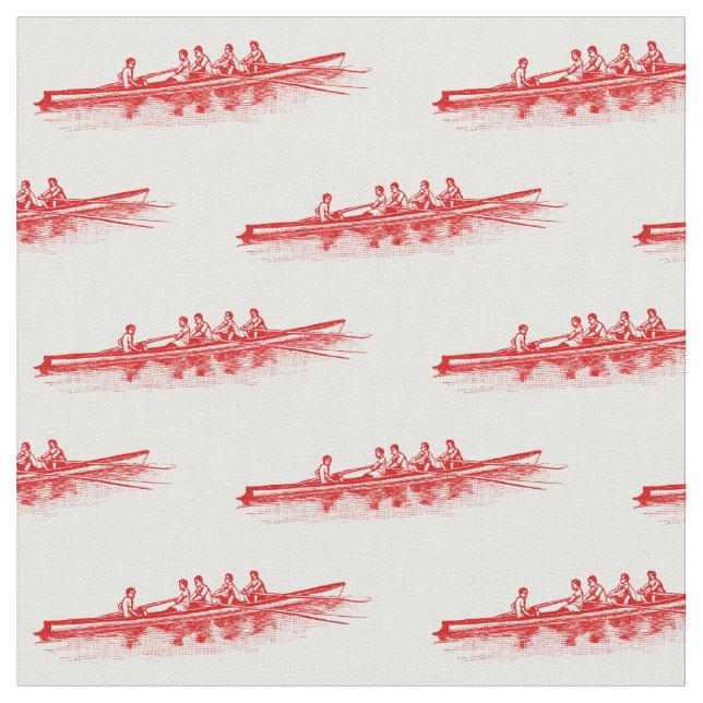 Tissu Équipe de sports nautiques Red Rowing Rowers (Fermer)