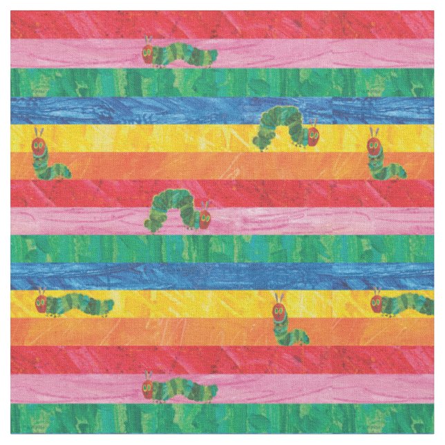 Tissu Eric Carle | Caterpillar Rainbow Stripe Motif (Fermer)