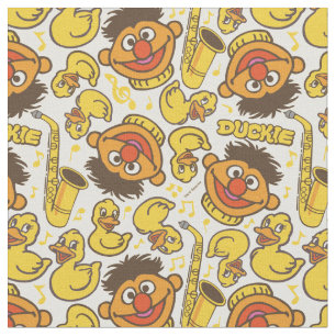 Tissu Ernie et le Motif en caoutchouc Duckie