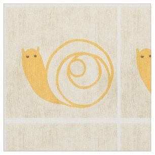 Tissu Escargot jaune sur l'arrière - plan crème