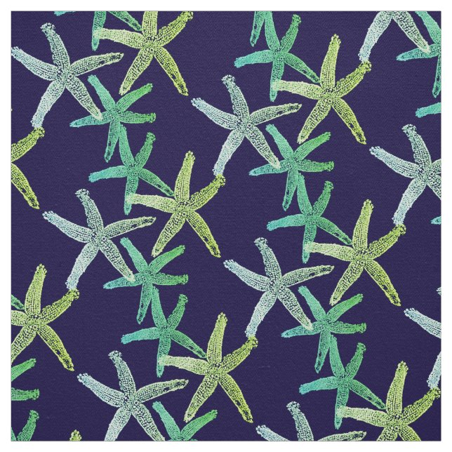 tissu Estarfish turquoise vert jaune bleu (Échantillon)