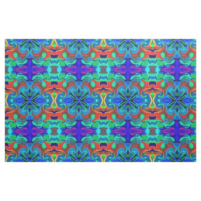 TISSU ET COULEURS BLEU ET ROUGE (Fat Quarter)