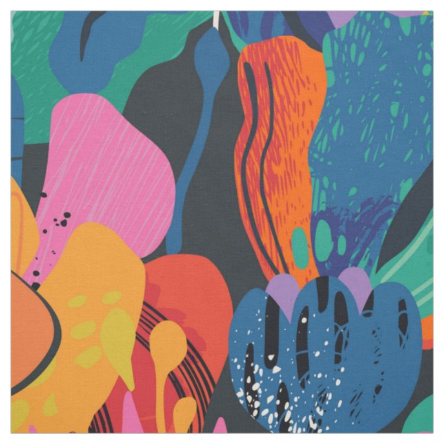 Tissu Été Floral Abstrait (Échantillon)