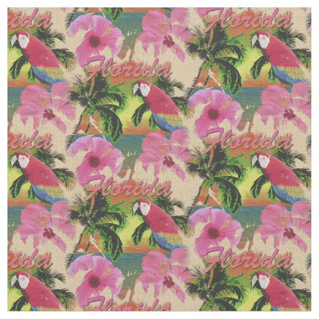 Tissu Été Floride Tropical Sunset Coastal (Fermer)