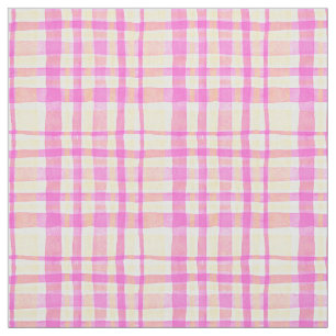 Tissu Été rose en vichy plâtre