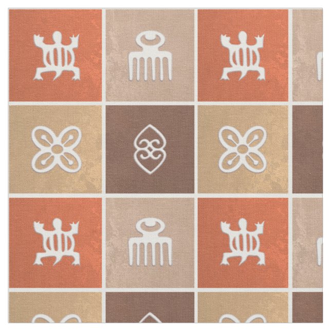 Tissu Ethnic African pattern with Adinkra symbols (Fermer)