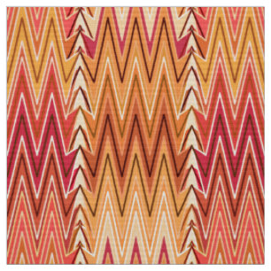 Tissu Ethnic Chevron Damask, or, rouille et crème