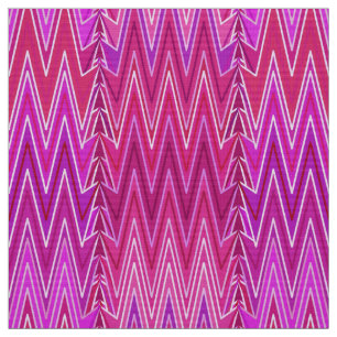 Tissu Ethnic Chevron Damask, Purple et Fuchsia Pink