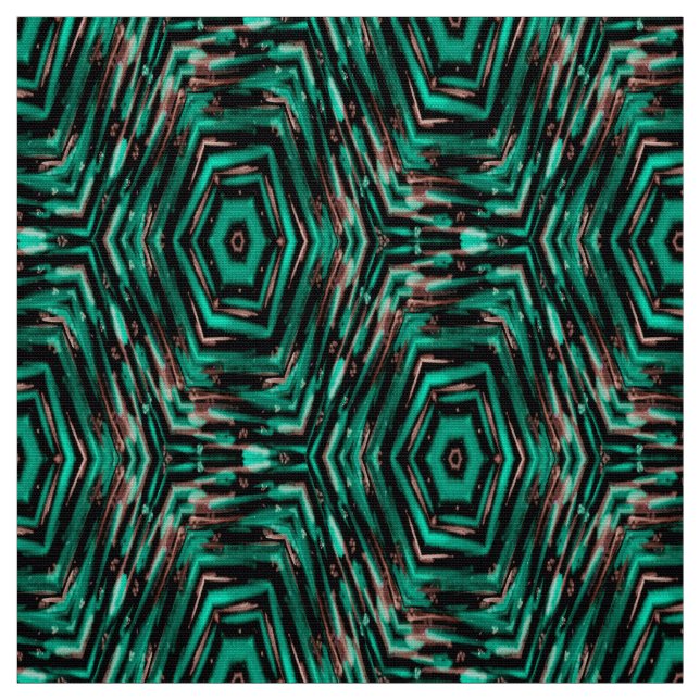 Tissu Ethnique, noir et turquoise . (Échantillon)