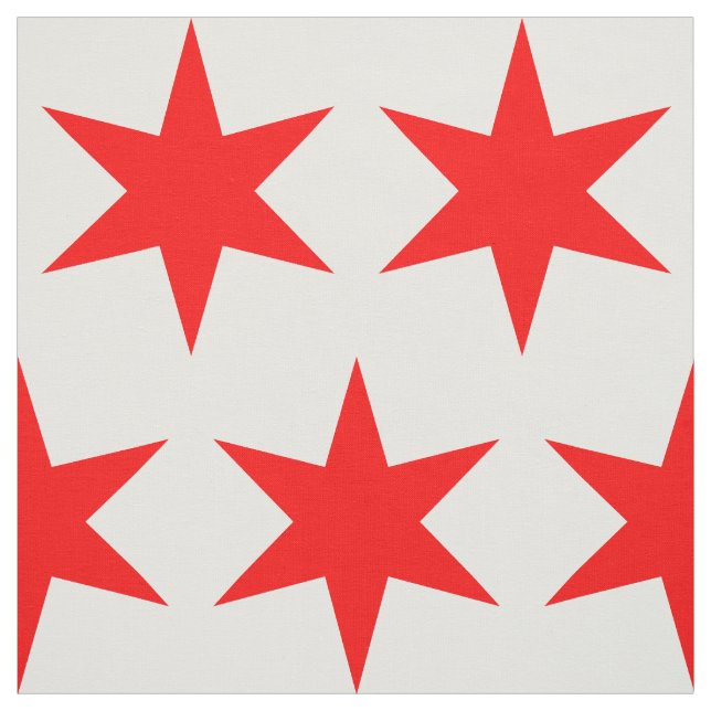 Tissu Étoile à six points du drapeau de Chicago (Échantillon)