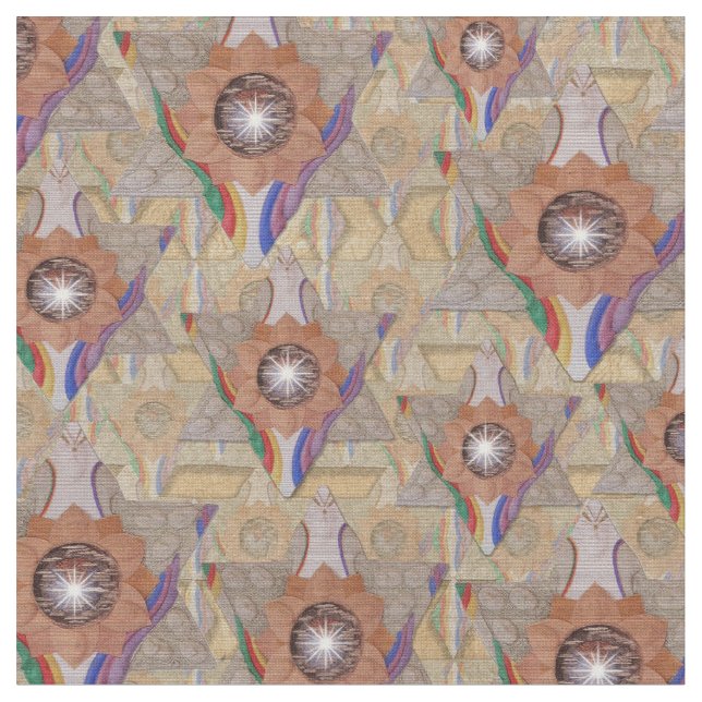 Tissu 'Etoile de David' en cuir et daim (Fermer)