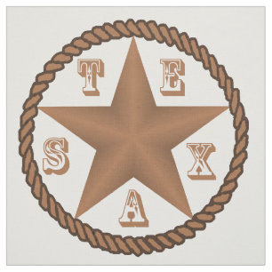 Tissu Étoile de Texas avec la frontière de corde grand
