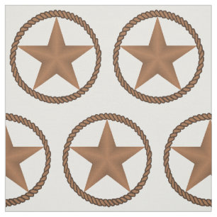 Tissu Étoile de Texas avec la frontière de corde   TOU