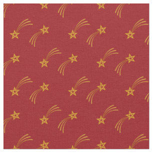 Tissu étoile de tir or en rouge