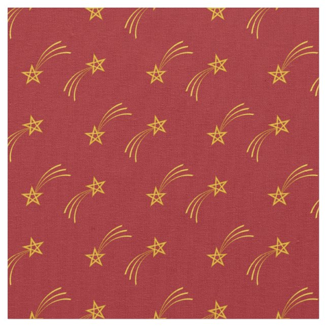 Tissu étoile de tir or en rouge (Fermer)